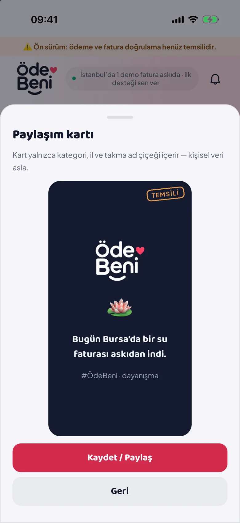9:16 paylaşım kartı